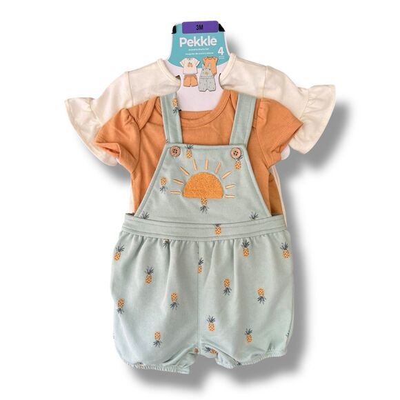 Baby Girl 2 Piece Summer Outfit Set Size 3M Cute Matching Clothes Twins - Picture 6 of 10